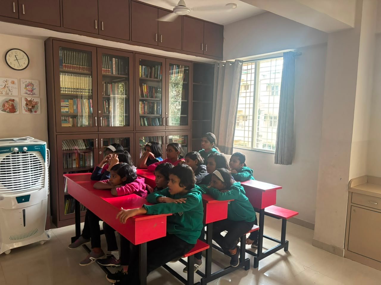 Children learning how AI works at their desks